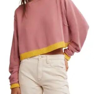 We The Free Pink Cropped Sweater